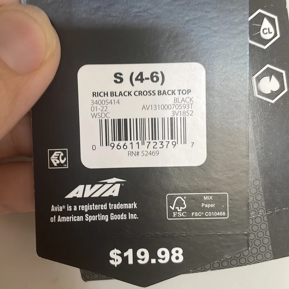 AVIA CROSS BACK SPORTS TOP/SWIMSUIT SIZE S NWT - Picture 5 of 7